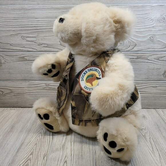 Ducks Unlimited Greenwing Plush Bear Camo Vest Stuffed‎ Animal - Picture 7 of 9